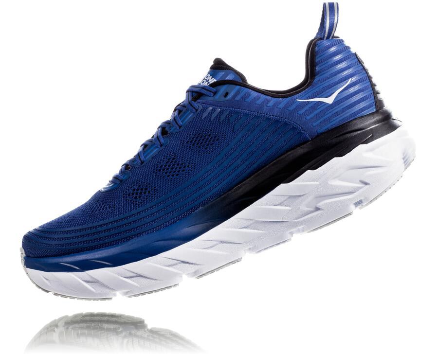 Running Shoes Mens - Hoka One One Bondi 6 - Blue/White - CRFIJPD-09